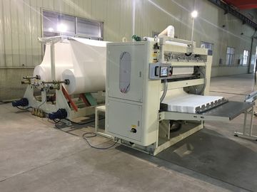 50HZ Tissue Paper Production Line , Steel To Steel Embossing V Fold Facial Hand Towel Tissue Interfolder Machine