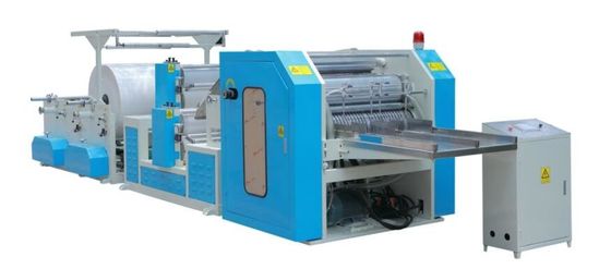 1/8 Folded Dinner Paper Napkin Making Machine Vacuum Pump System Color Printing