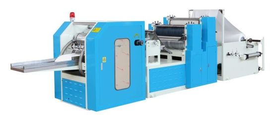 1/8 Folded Dinner Paper Napkin Making Machine Vacuum Pump System Color Printing
